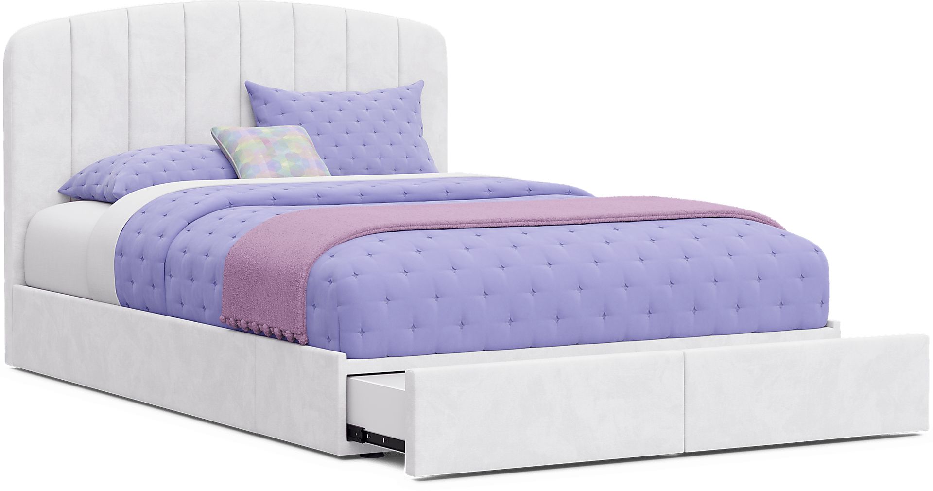 Kids Gwyneth White Full Upholstered Storage Bed - Image 6