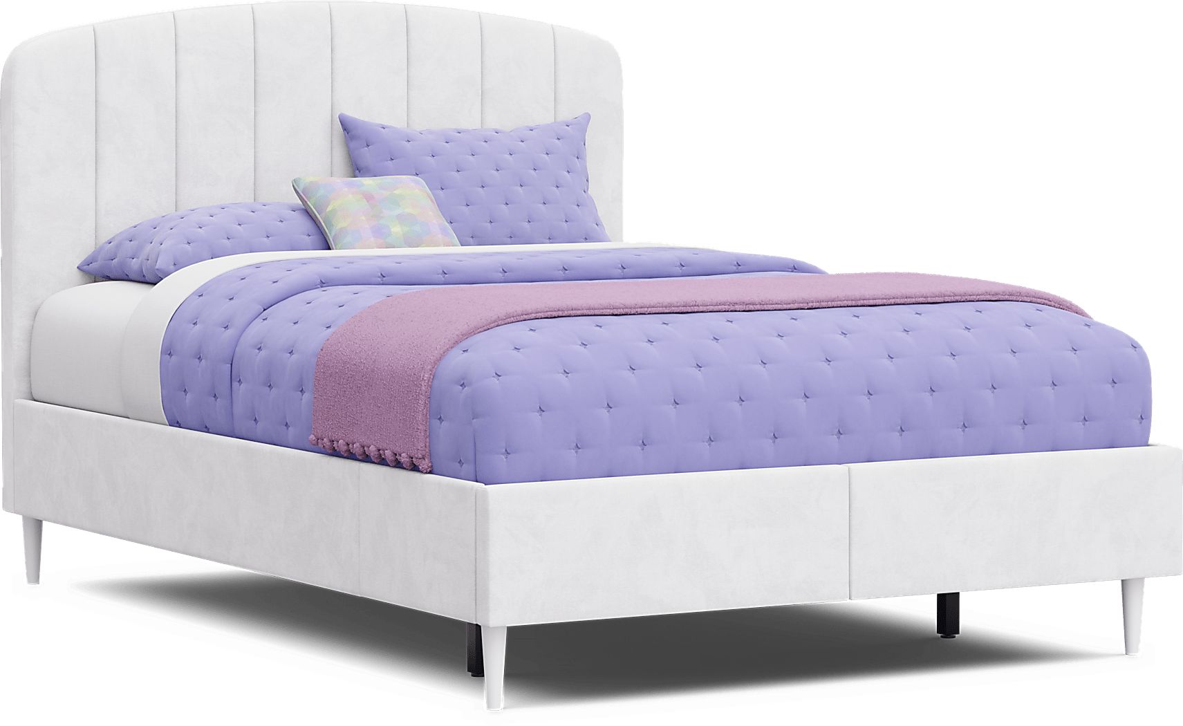 Kids Gwyneth White Full Upholstered Storage Bed