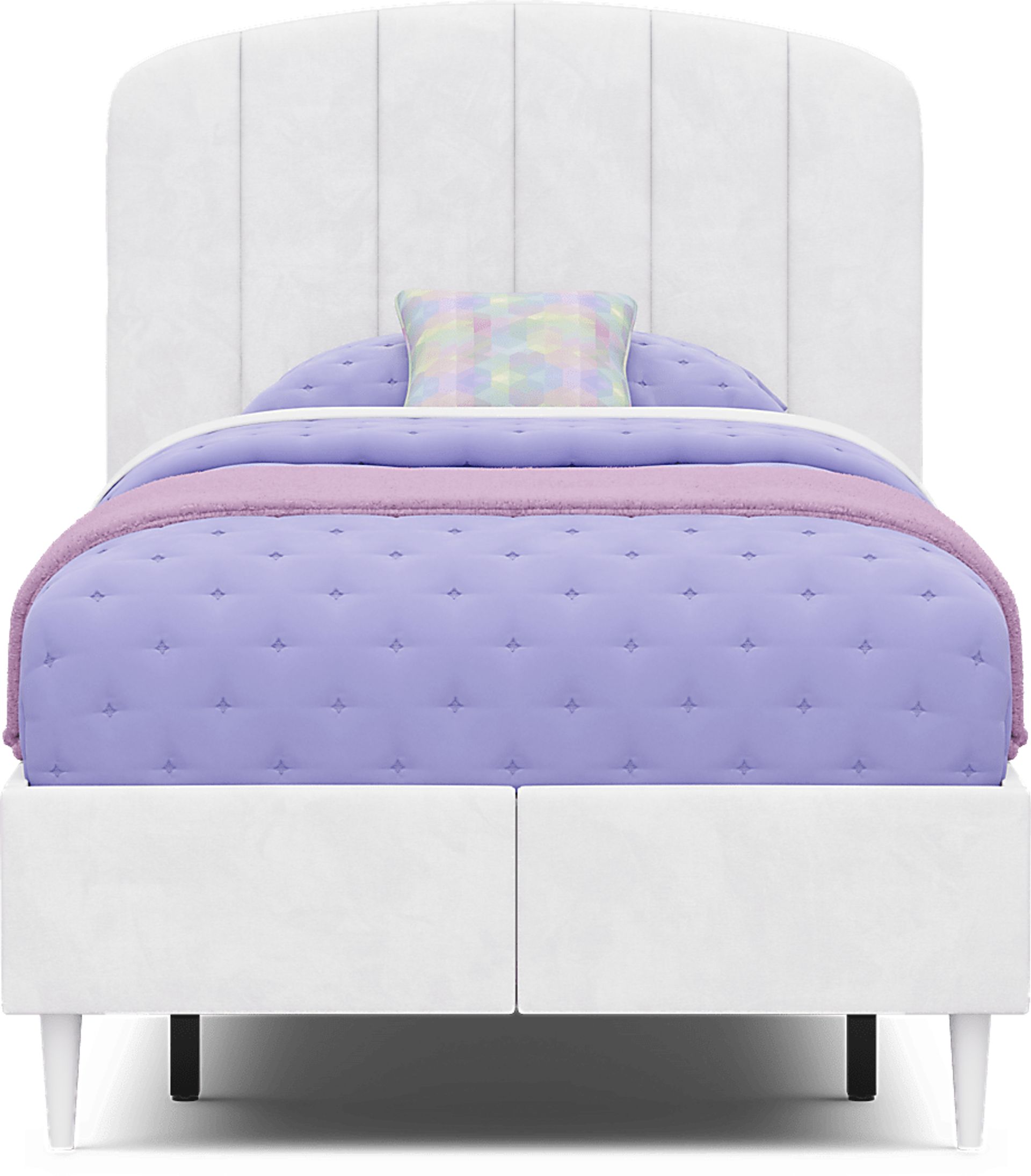 Kids Gwyneth White Twin Upholstered Storage Bed - Image 2