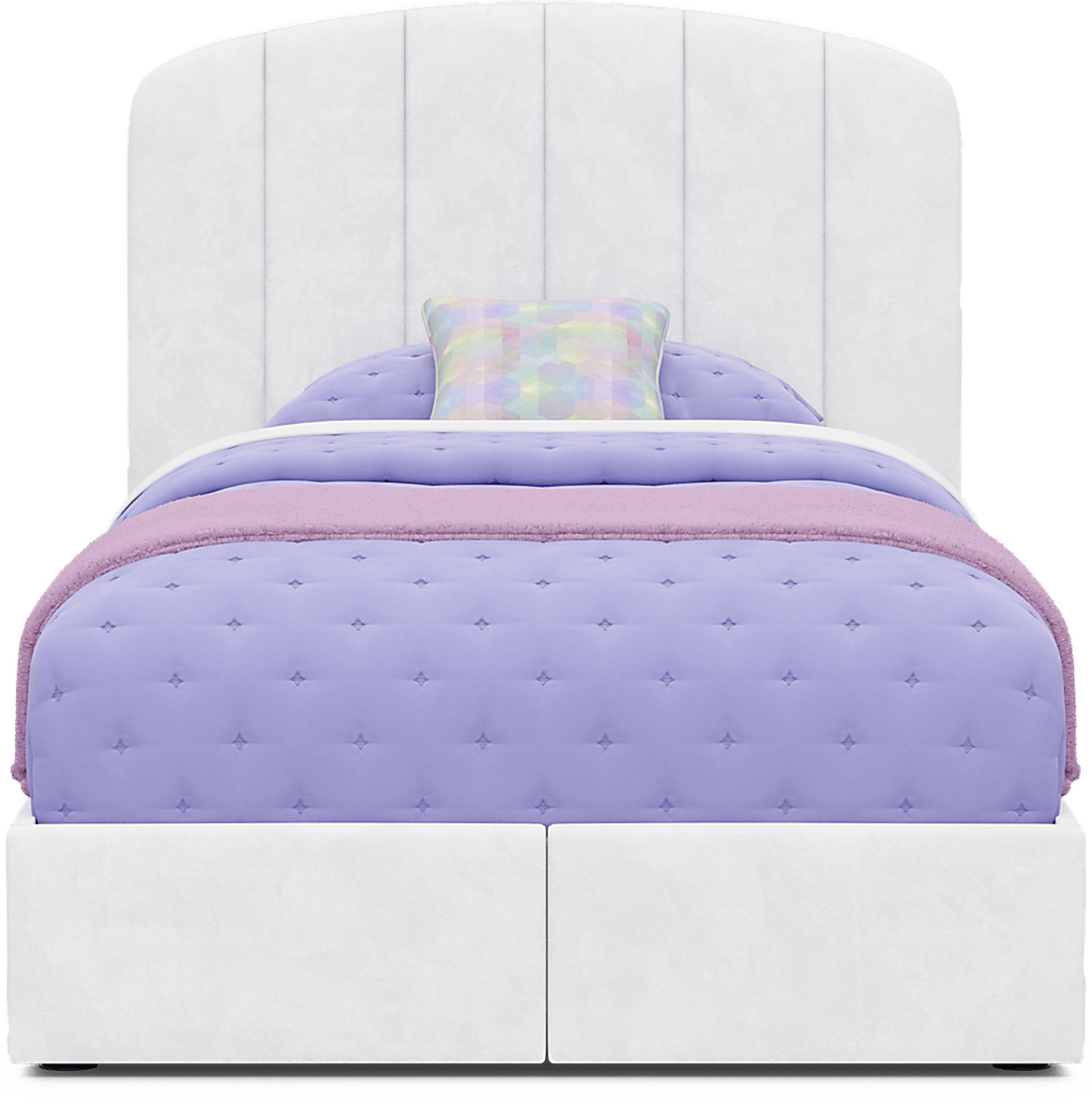 Kids Gwyneth White Twin Upholstered Storage Bed - Image 4
