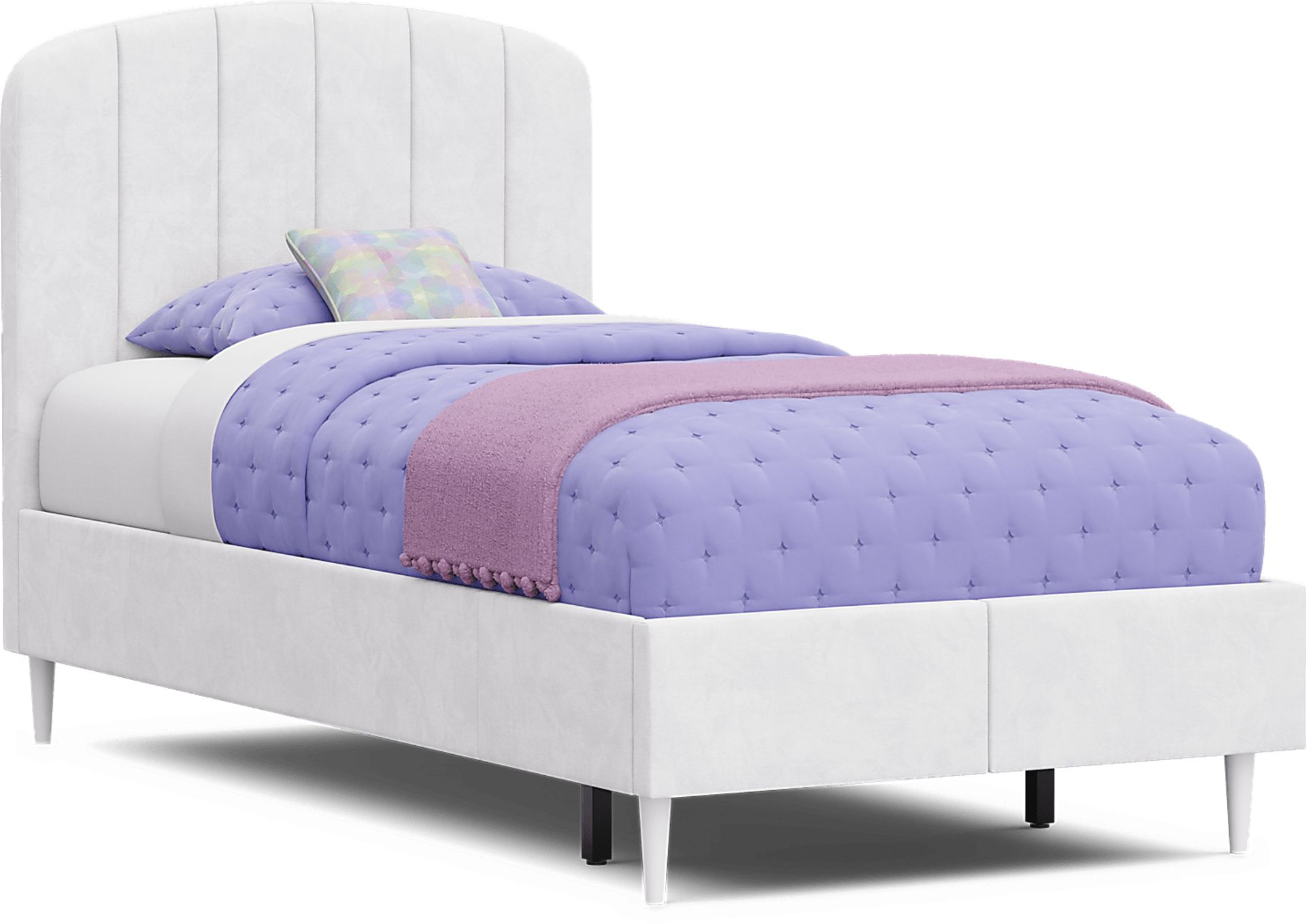Kids Gwyneth White Twin Upholstered Storage Bed - Image 1