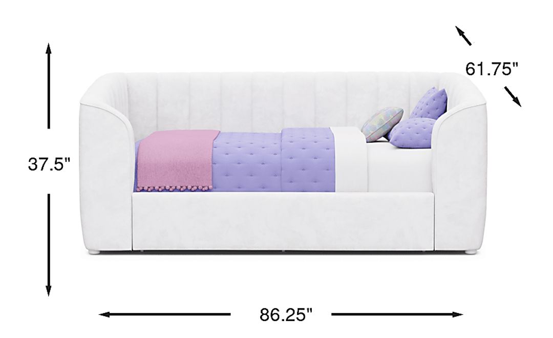 Kids Gwyneth White Full Upholstered Storage Daybed