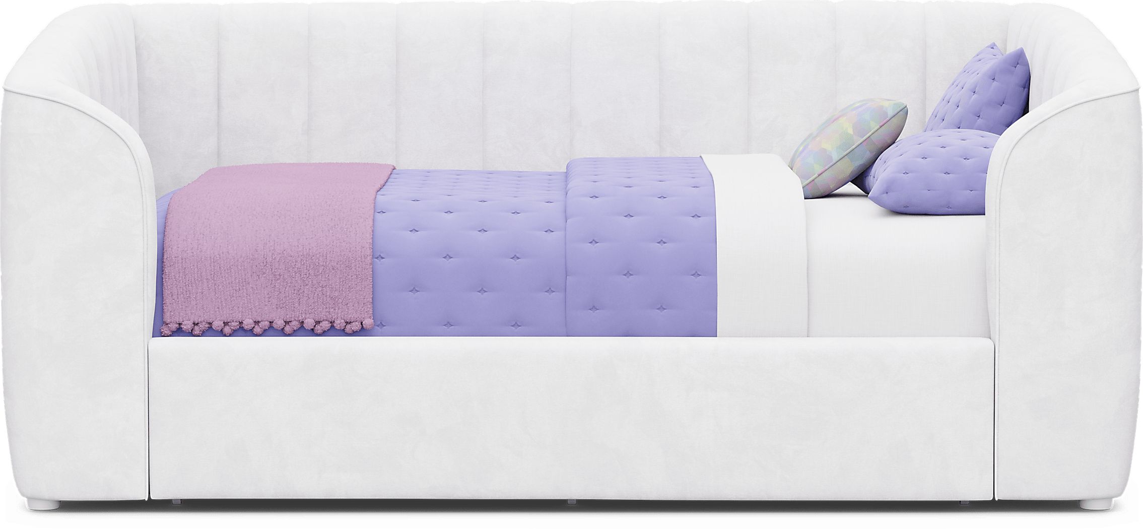 Kids Gwyneth White Full Upholstered Storage Daybed