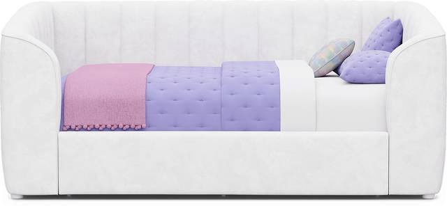Kids Gwyneth White Full Upholstered Storage Daybed - Thumbnail - Image 1