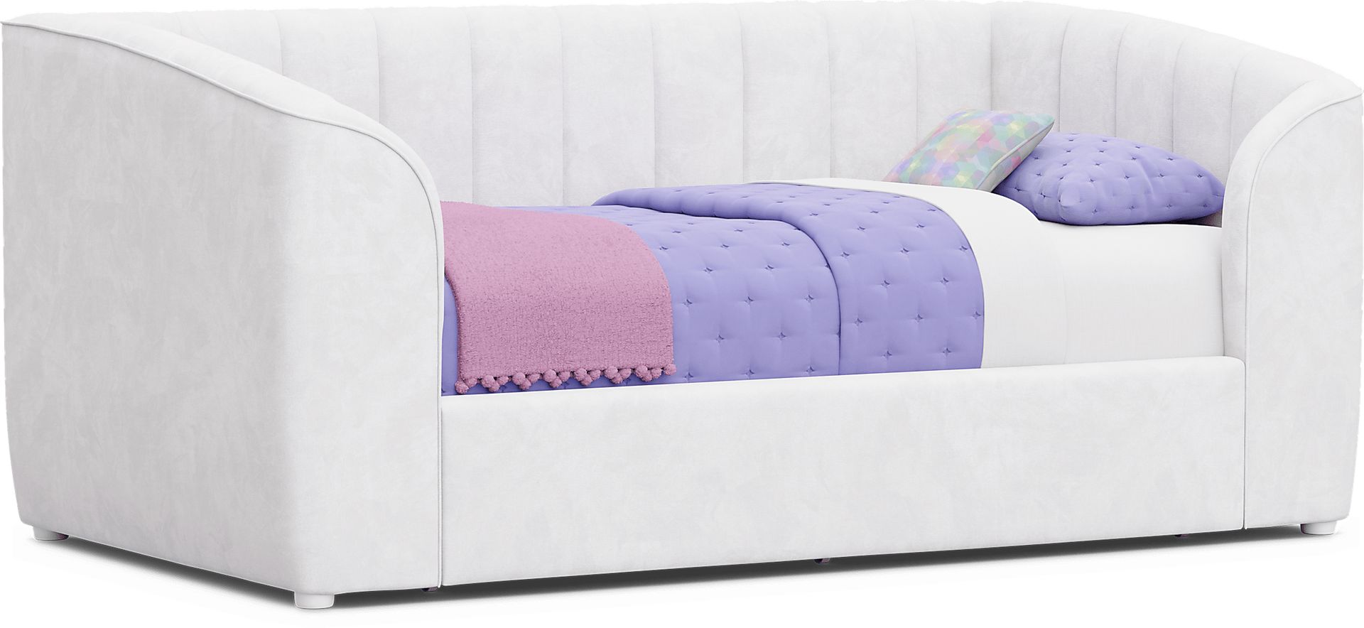 Kids Gwyneth White Twin Upholstered Storage Daybed - Image 2
