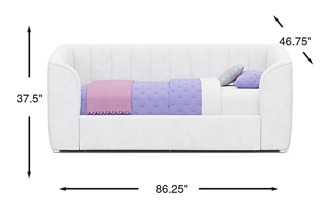 Kids Gwyneth White Twin Upholstered Storage Daybed