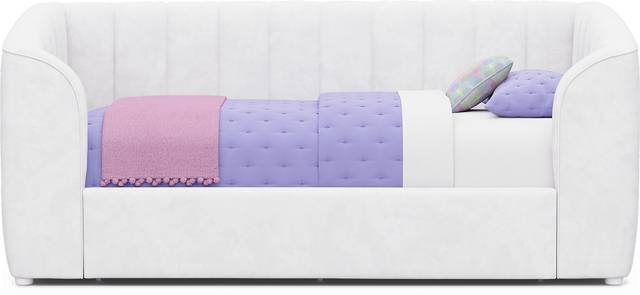 Kids Gwyneth White Twin Upholstered Storage Daybed - Thumbnail - Image 1