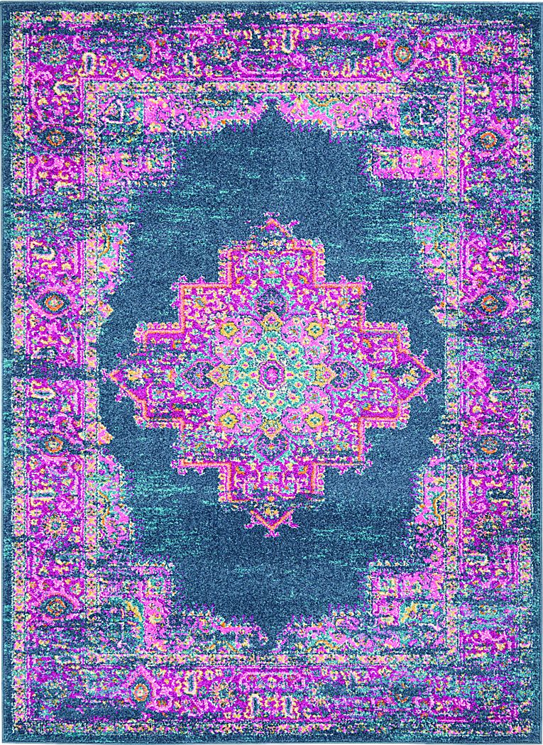 Kids Gypsy Spring Blue 5'3 x 7'3 Rug