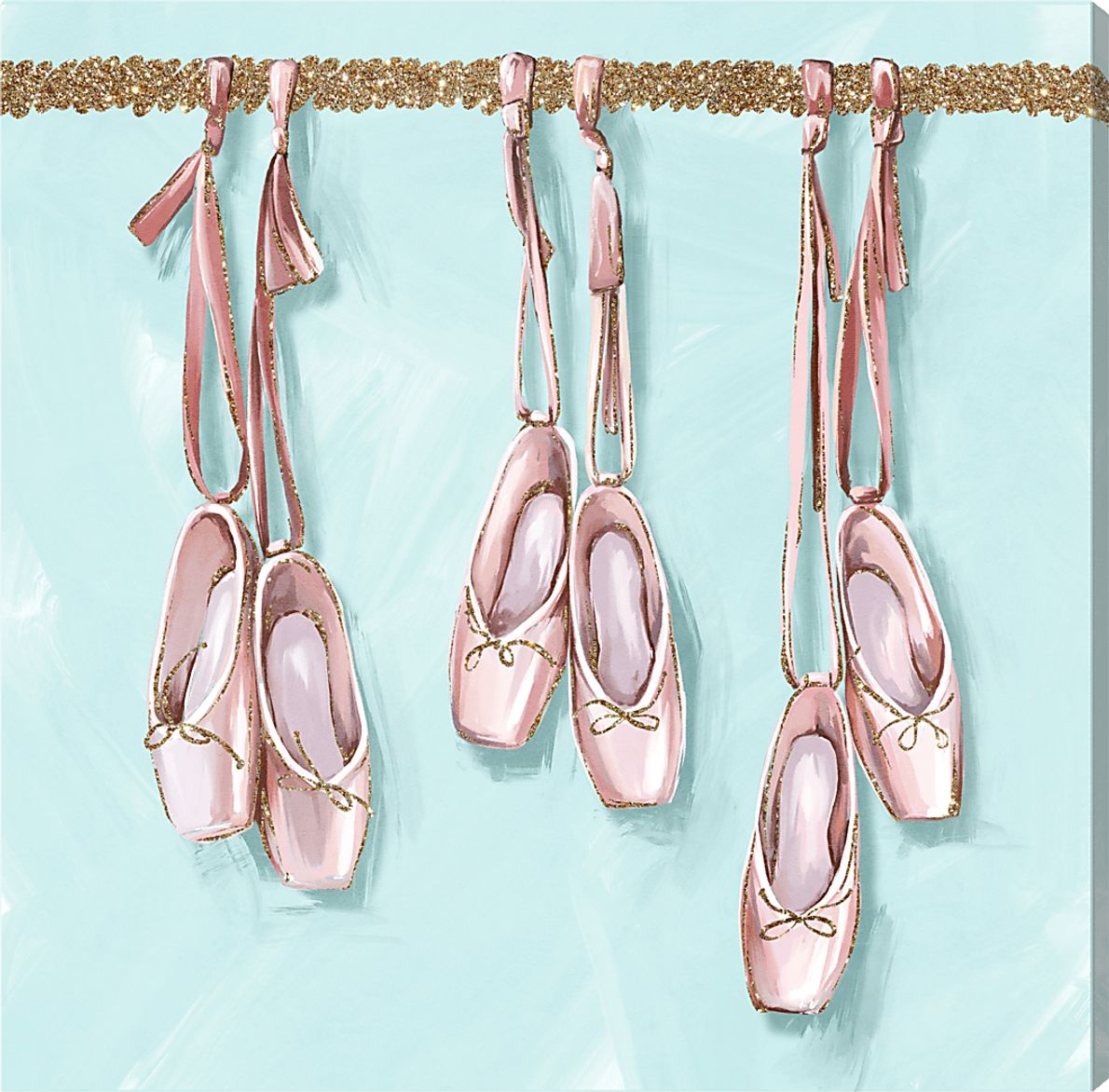 Kids Hanging Little Ballet Shoes Pink Small Wall Art