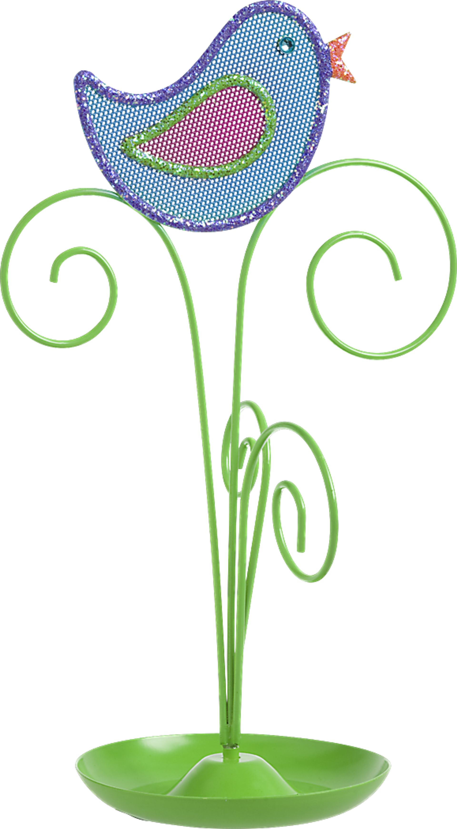 Kids Happy Bird Songs Green Jewelry Holder - Image 1