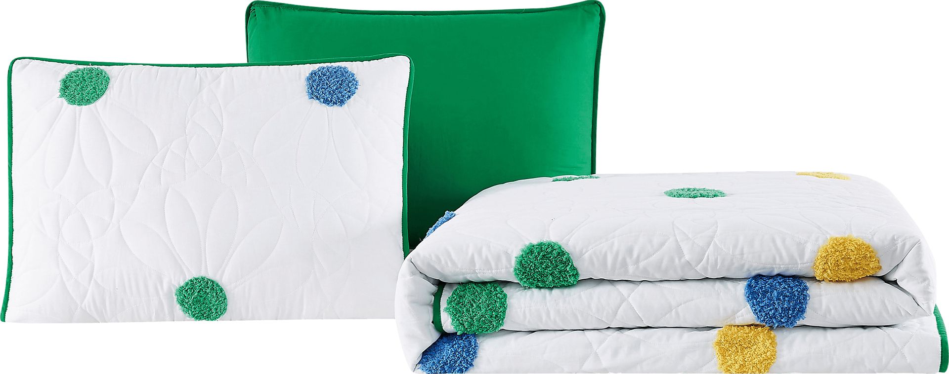 Kids Happy Dot White 2 Pc Twin Quilt Set - Image 1
