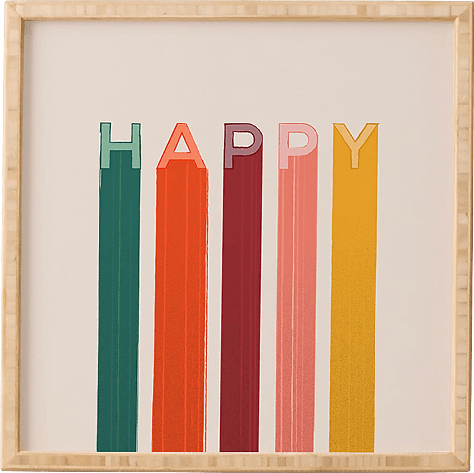 Kids Happy Letters Beige Wall Art - Image 1