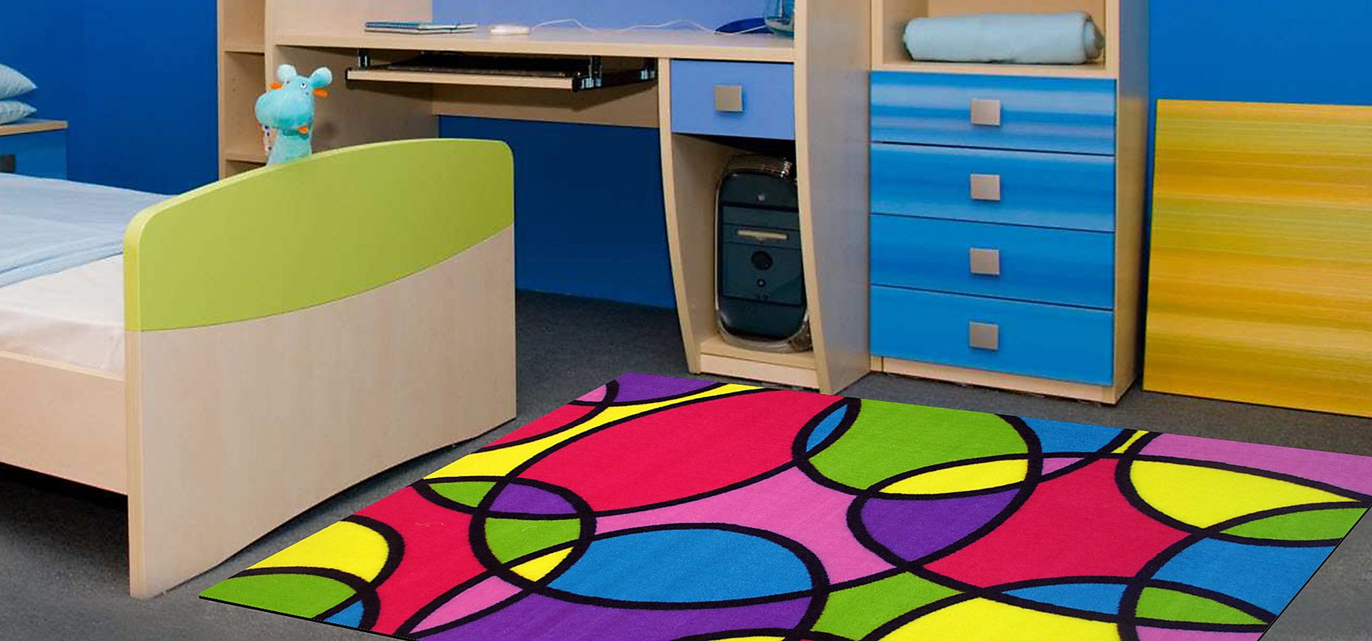 Kids Happy Mural Pink 4' x 6'5 Rug - Image 2