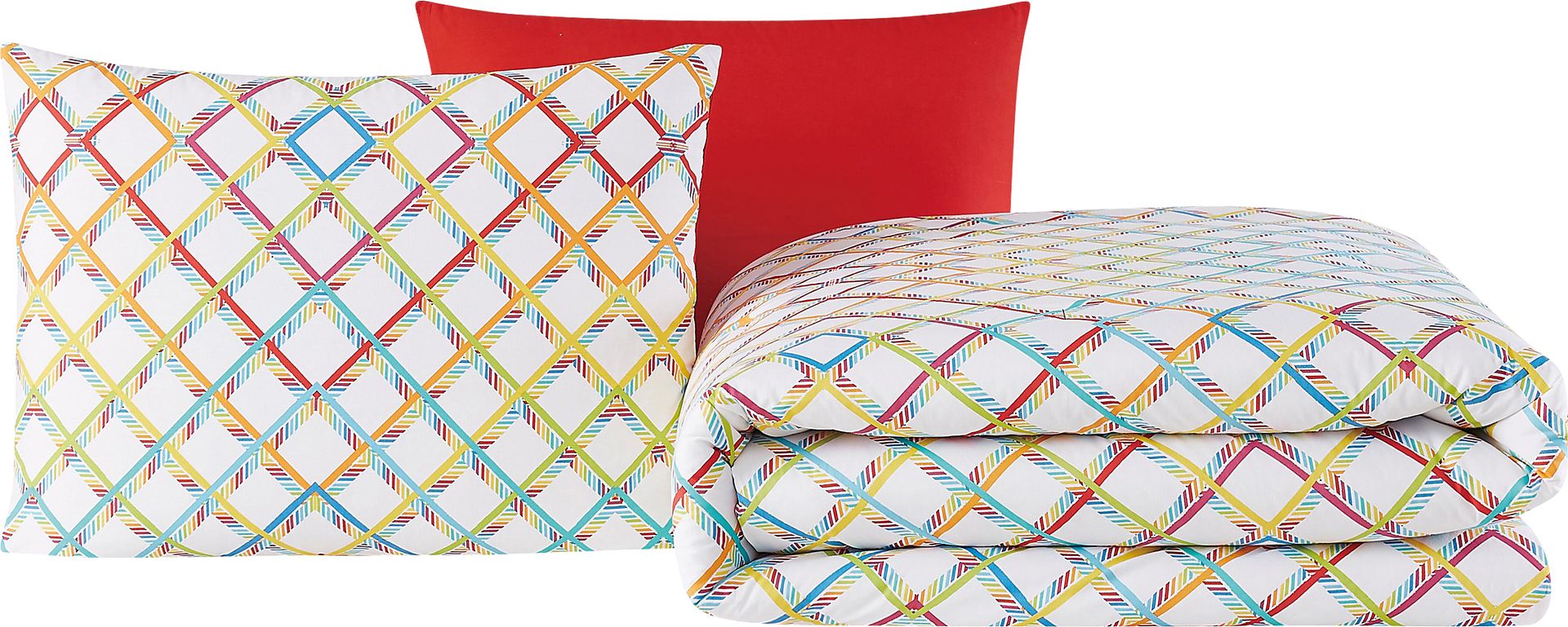 Kids Happy Plaid Multi Twin Comforter Set - Image 1