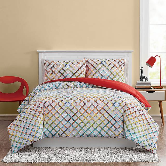 Kids Happy Plaid White 3 Pc Full Comforter Set - Thumbnail - Image 5
