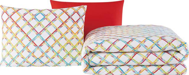 Kids Happy Plaid White 3 Pc Full Comforter Set - Thumbnail - Image 1