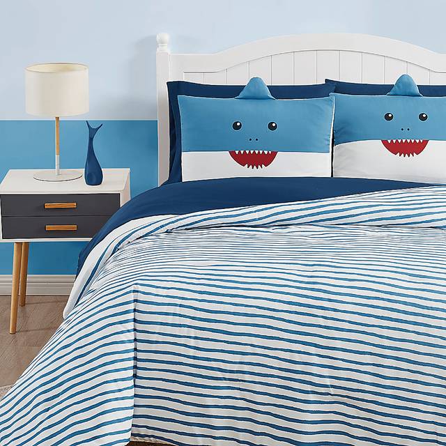 Kids Happy Shark Blue 7 Pc Full Comforter Set - Thumbnail - Image 3