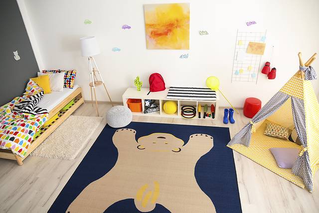 Kids Harshaw Navy 5' x 7' Rug - Thumbnail - Image 2