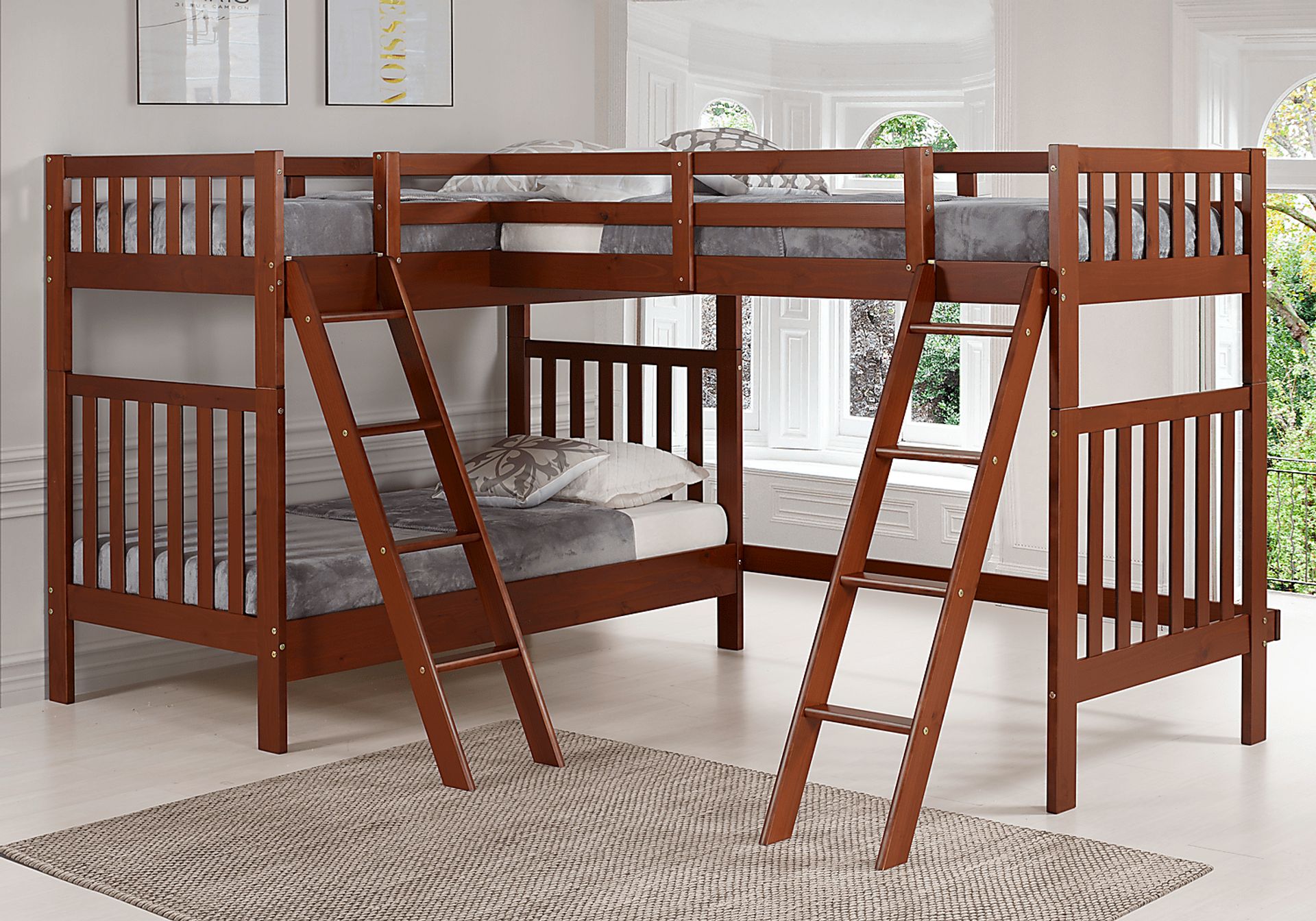 Kids Hartlams Chestnut Twin/Twin/Twin Bunk Bed - Image 2