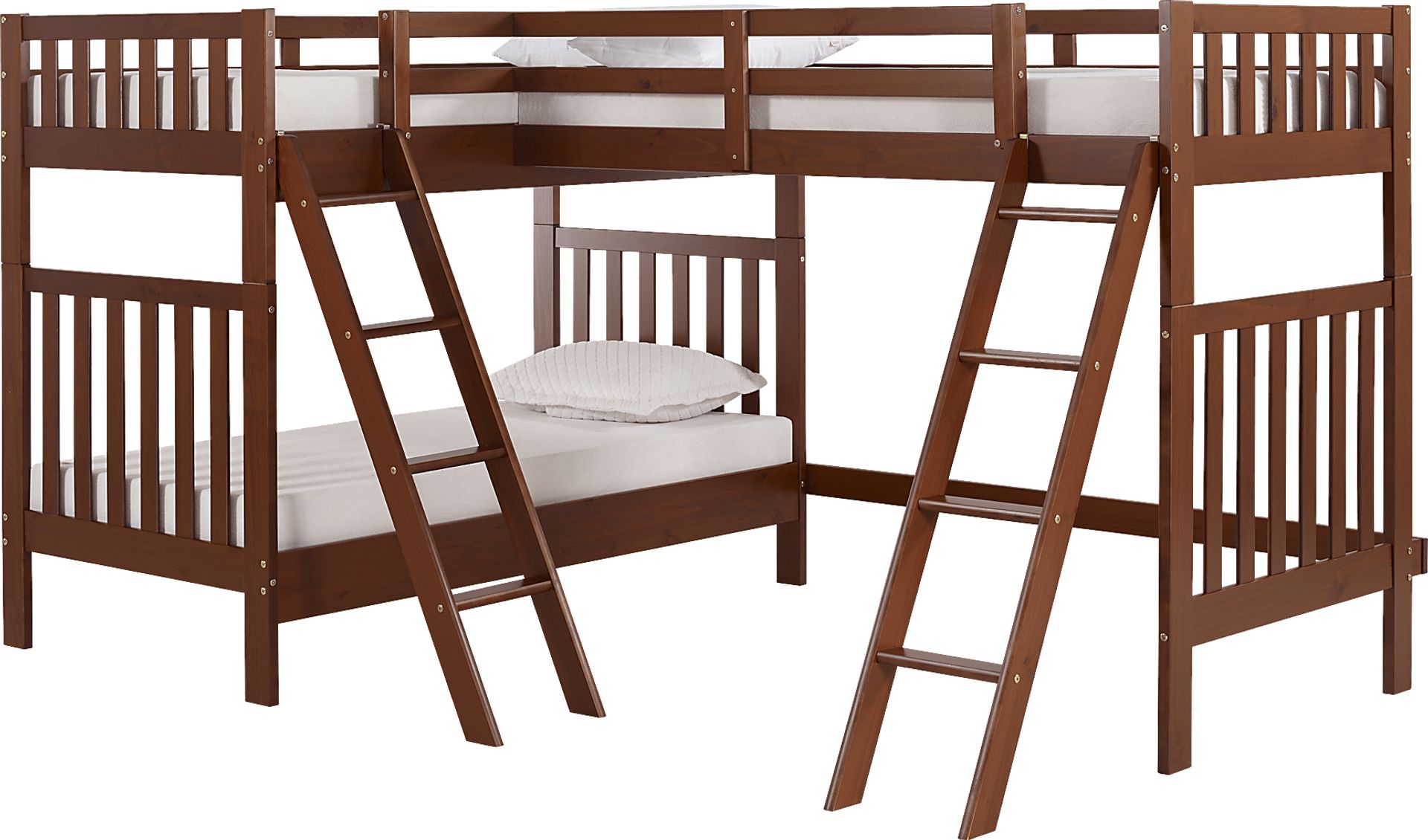 Kids Hartlams Chestnut Twin/Twin/Twin Bunk Bed - Image 1