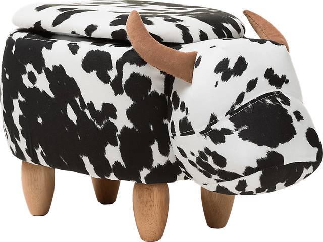 Kids Having A Cow Black Storage Ottoman - Thumbnail - Image 1