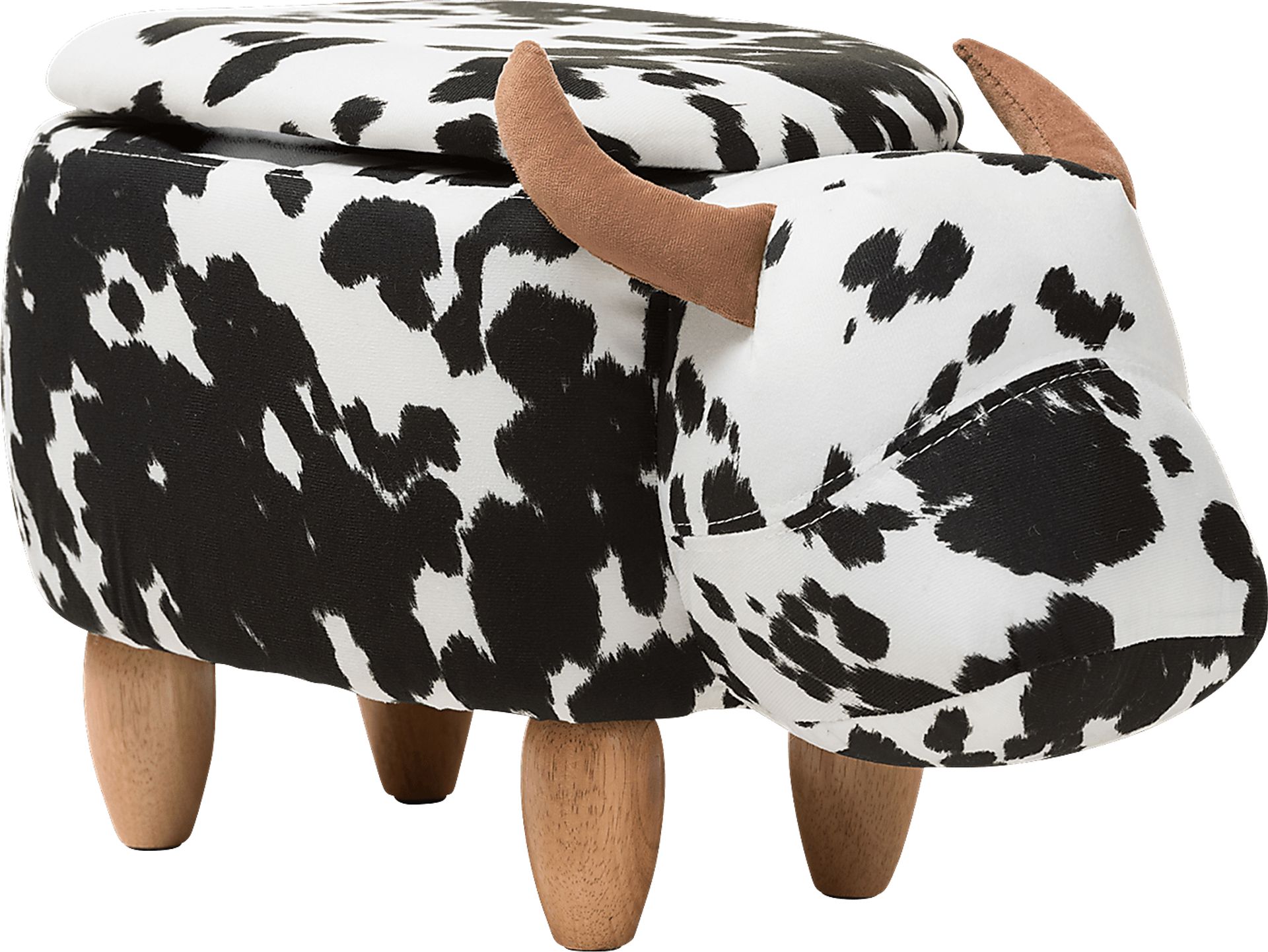 Kids Having A Cow Black Storage Ottoman - Image 1