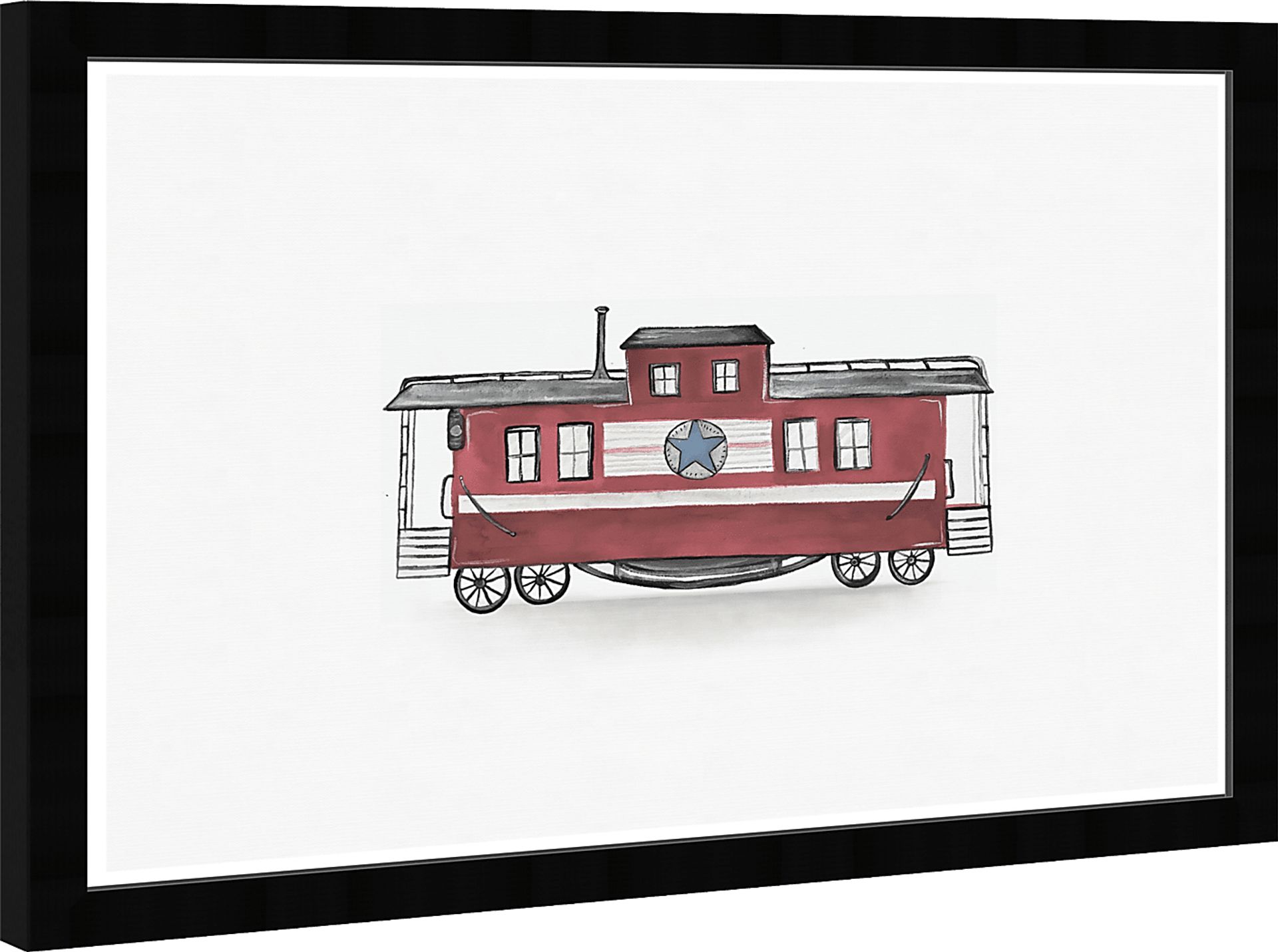 Kids Head of Train Blue Wall Art - Image 2