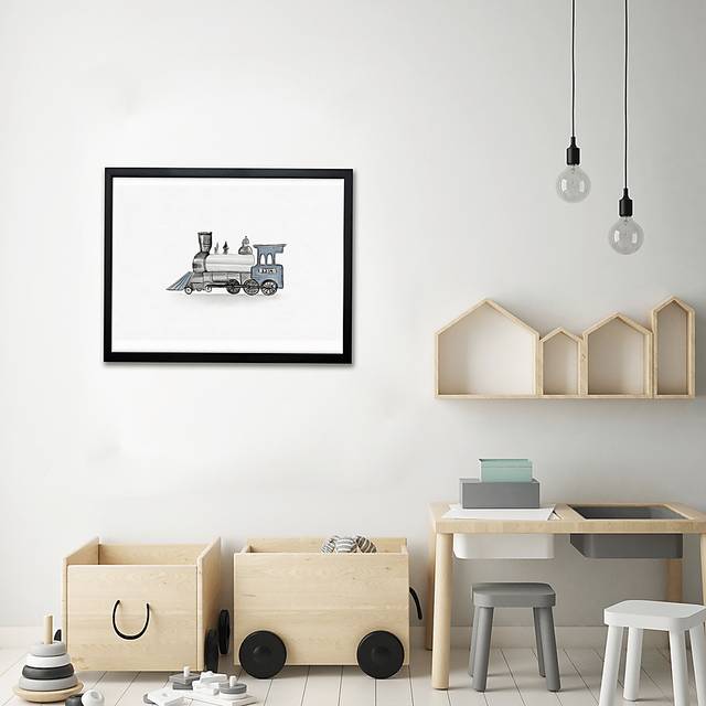 Kids Head of Train Blue Wall Art - Thumbnail - Image 3