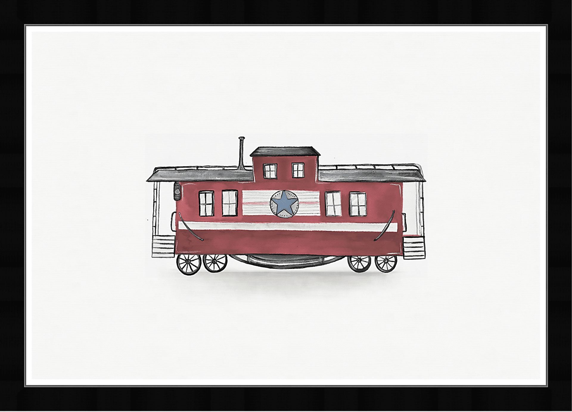 Kids Head of Train Blue Wall Art - Image 1