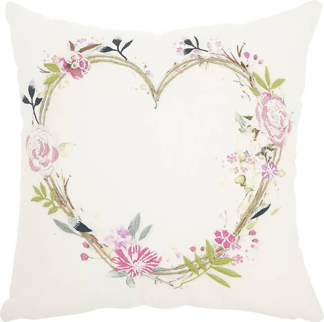 Kids Heart of Flowers White Accent Pillow - Thumbnail - Image 1