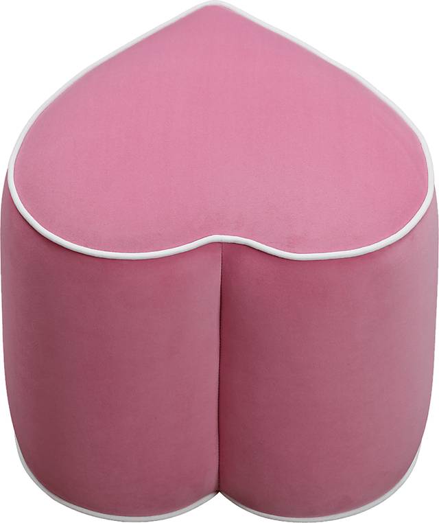Kids Heartthrob Bright Pink Heart Ottoman - Thumbnail - Image 2
