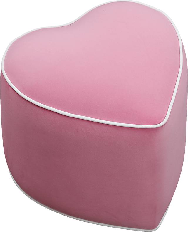 Kids Heartthrob Bright Pink Heart Ottoman - Thumbnail - Image 1