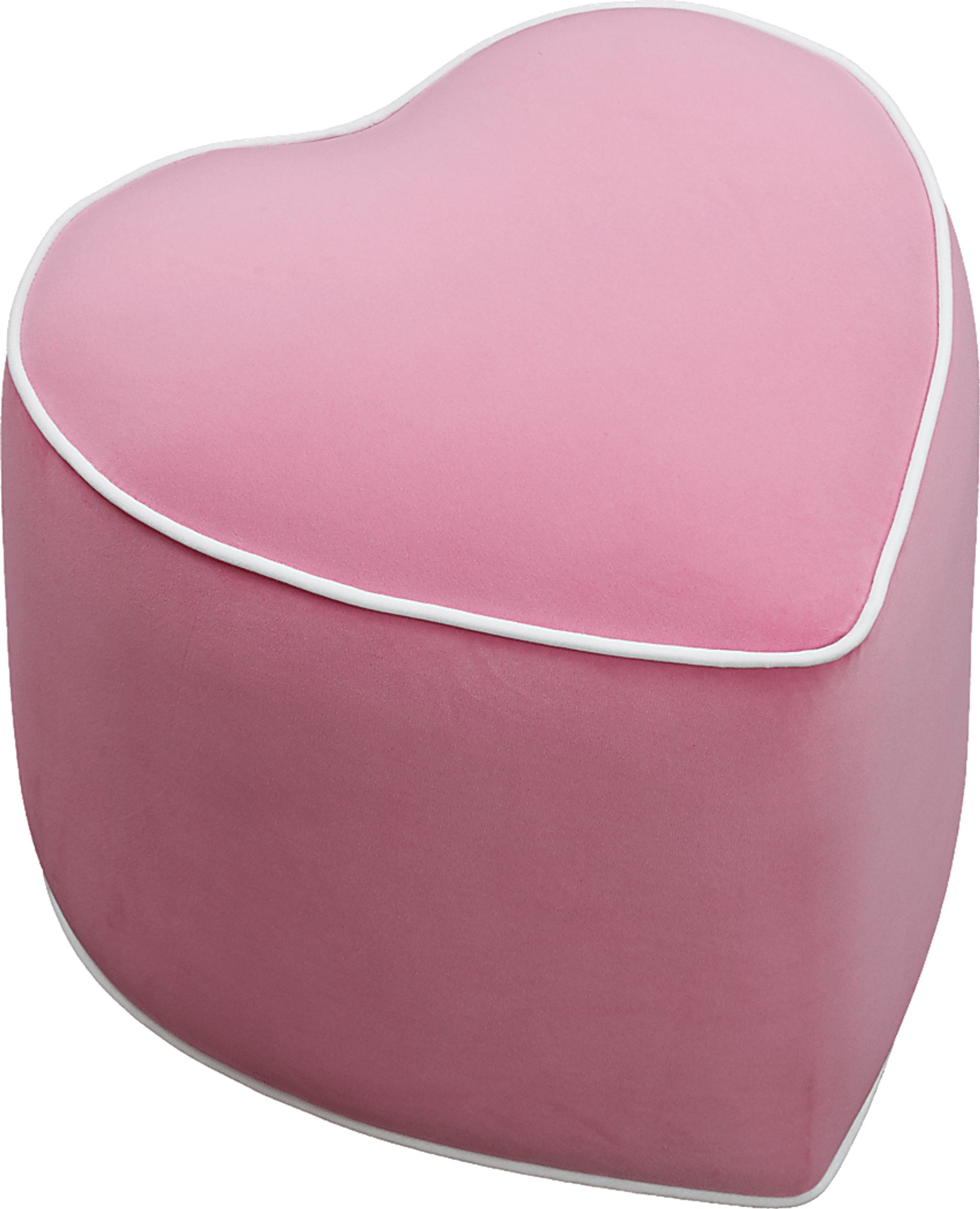 Kids Heartthrob Bright Pink Heart Ottoman - Image 1
