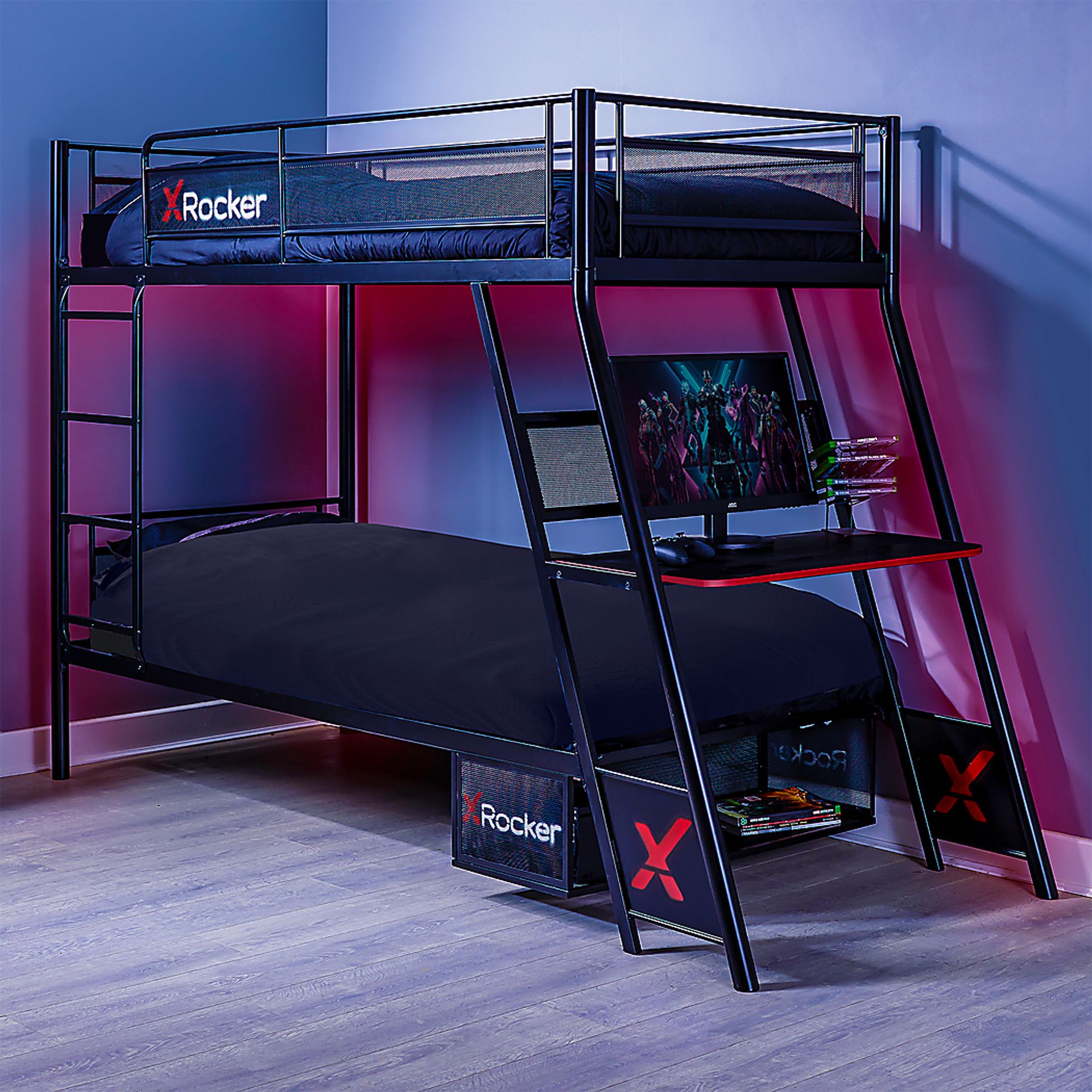 Kids Helenka Black Twin/Twin Gaming Bunk Bed - Image 4