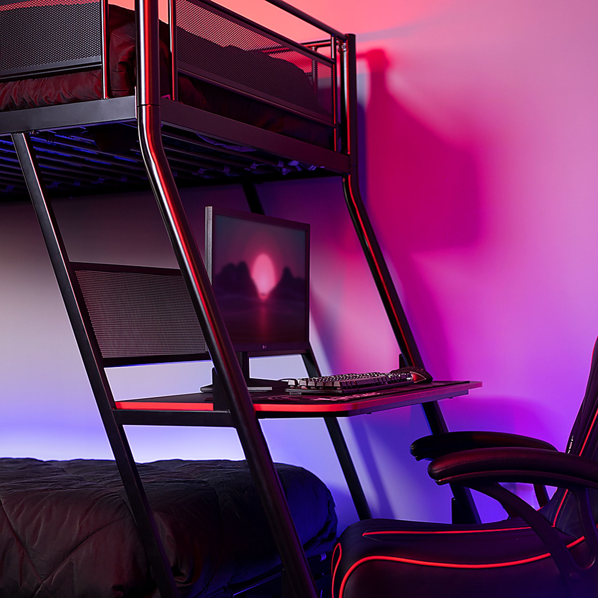Kids Helenka Black Twin/Twin Gaming Bunk Bed - Image 5