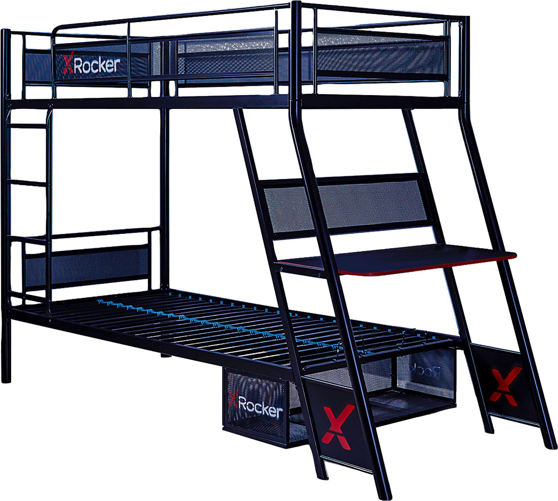 Kids Helenka Black Twin/Twin Gaming Bunk Bed - Image 1