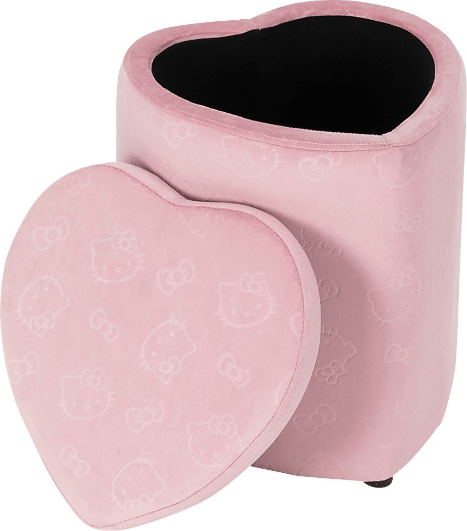 Kids Hello Kitty Pink Vanity Ottoman