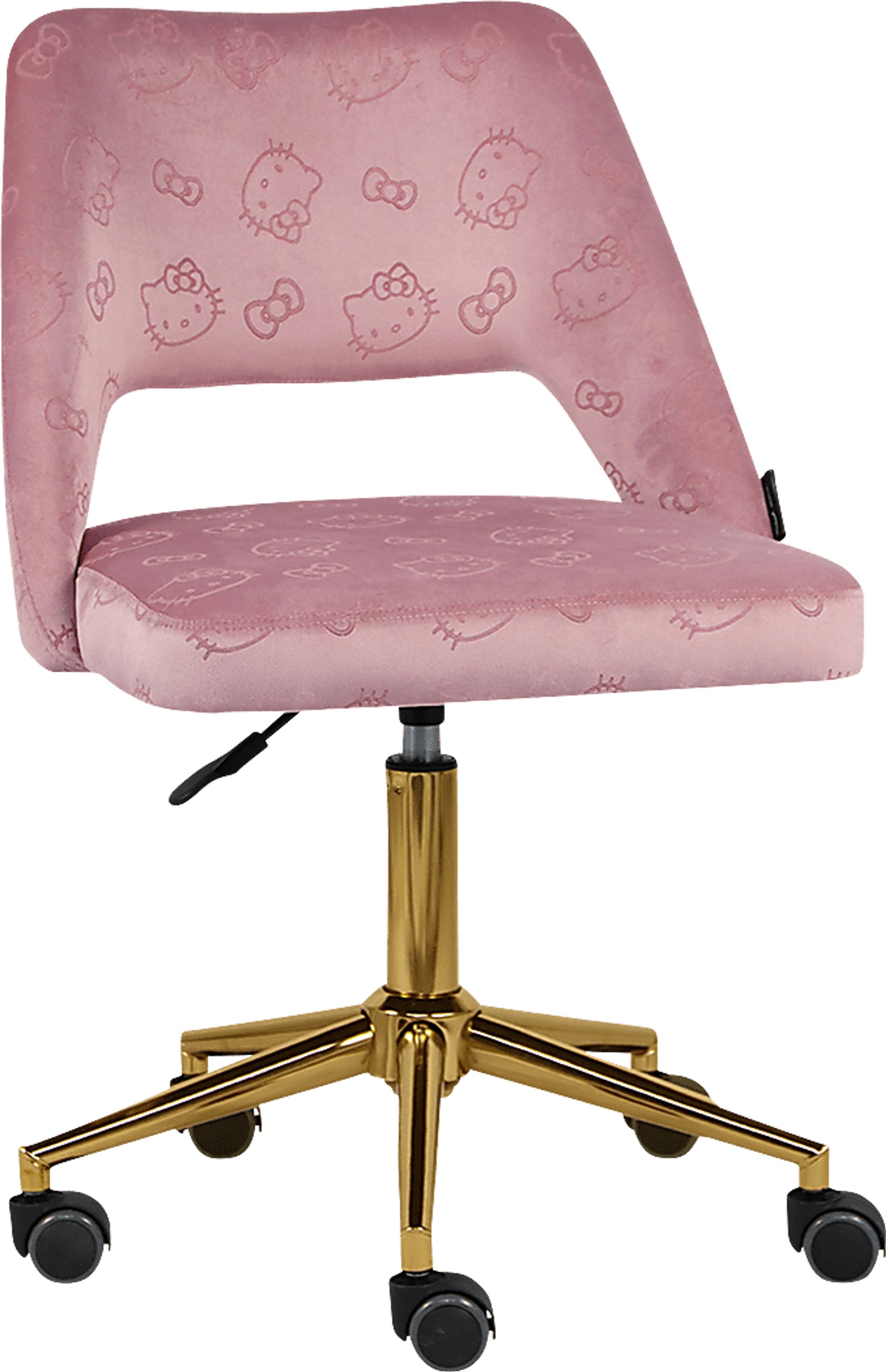 Kids Hello Kitty Pink Swivel Vanity Chair - Image 3