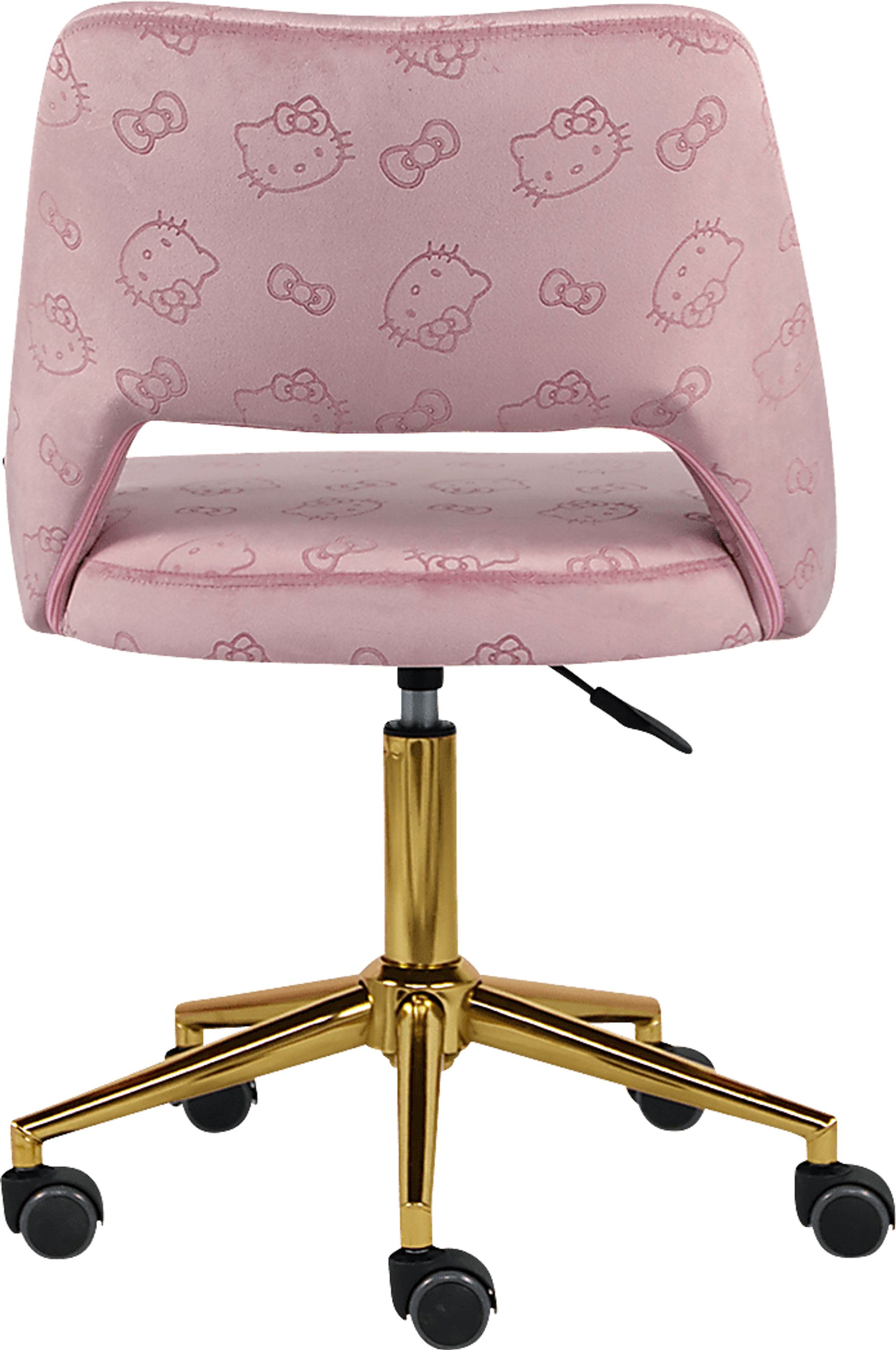 Kids Hello Kitty Pink Swivel Vanity Chair - Image 4
