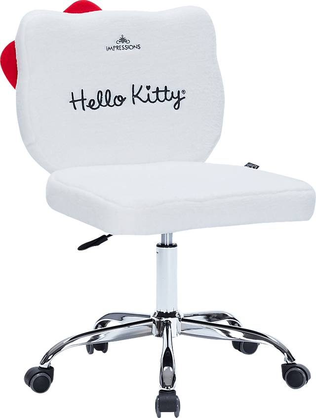 Kids Hello Kitty Teddy White Vanity Chair - Thumbnail - Image 2