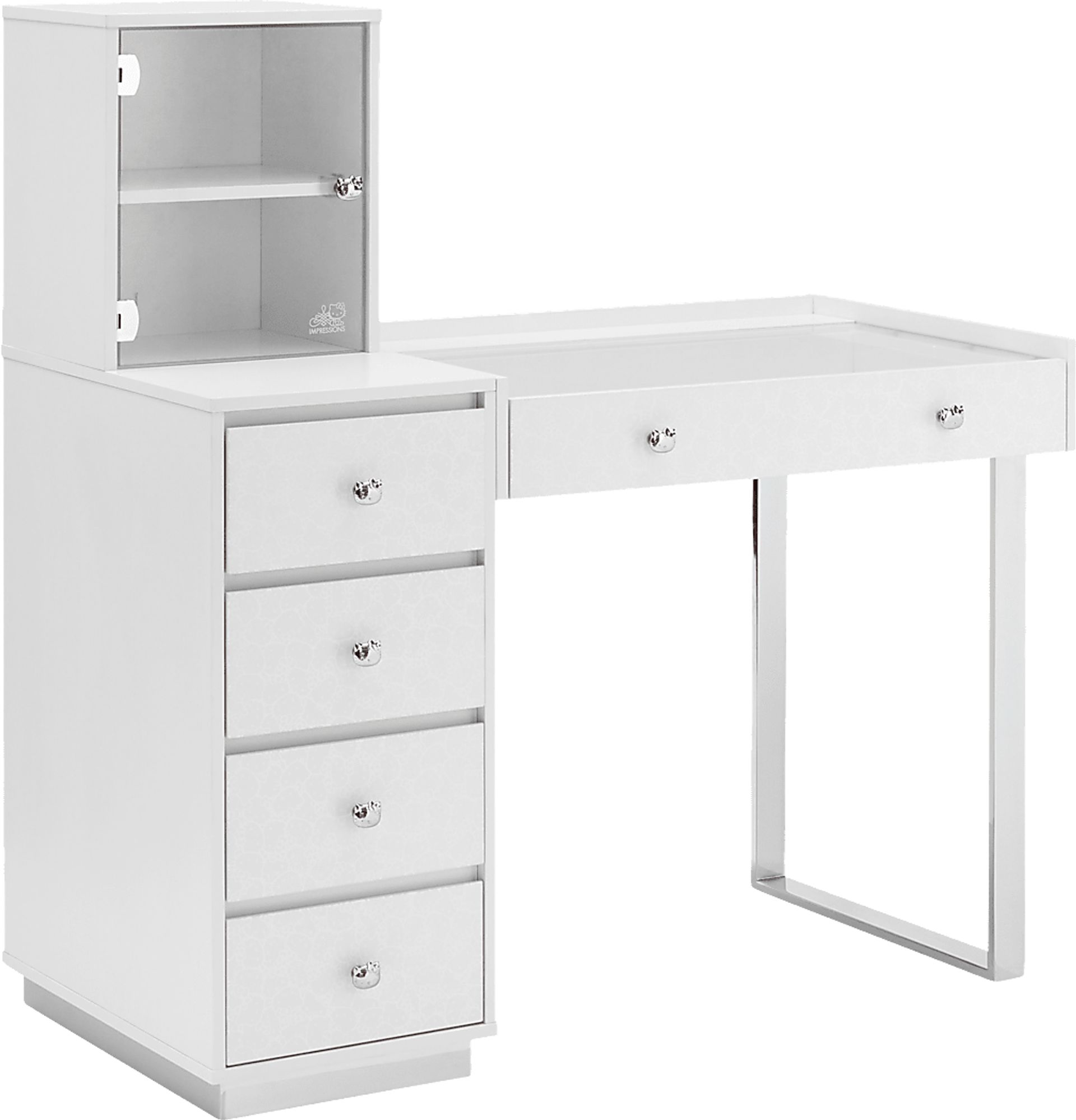 Kids Hello Kitty Silver Vanity I Desk - Image 1