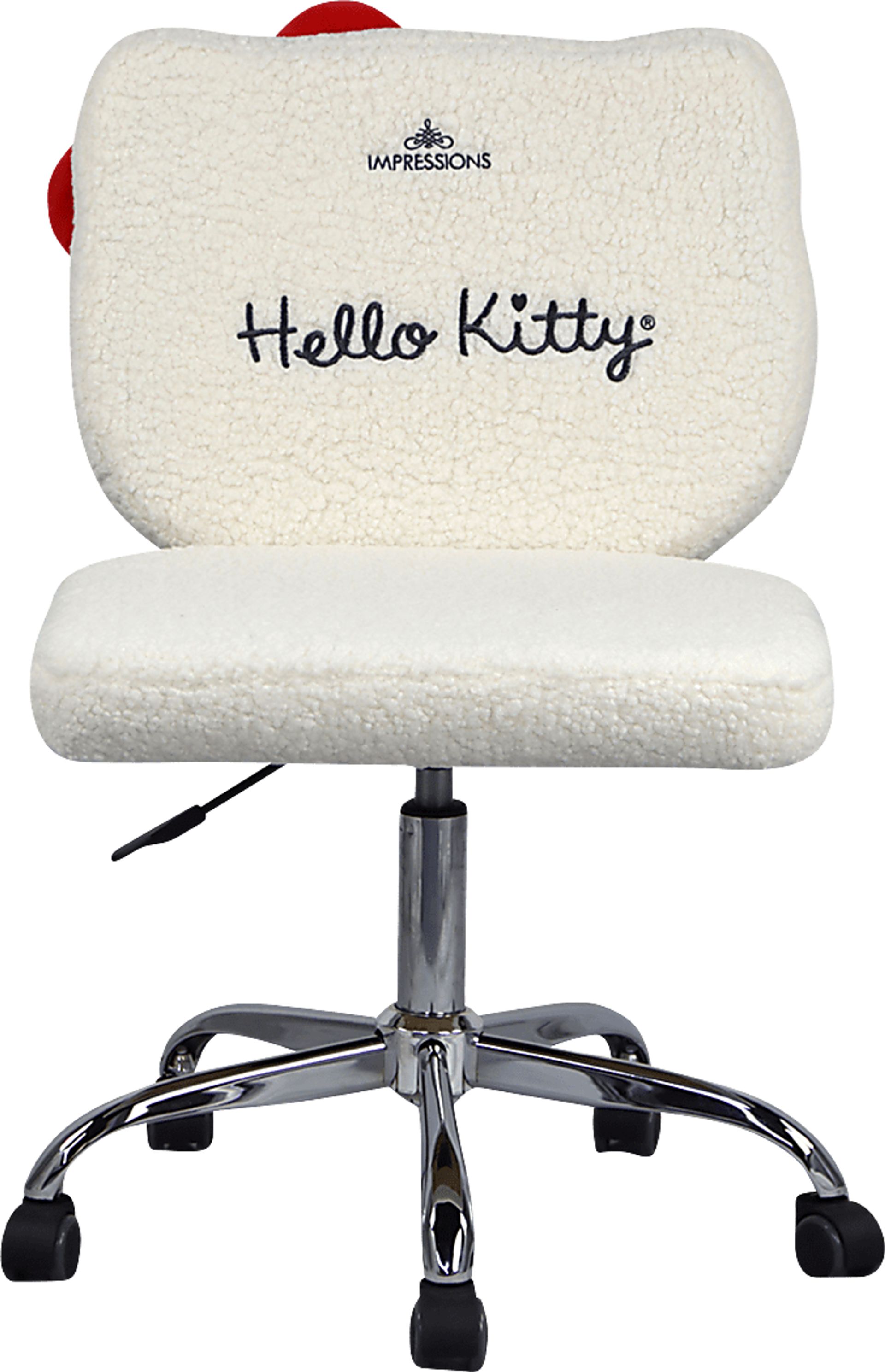 Kids Hello Kitty White Swivel Vanity Chair - Image 2
