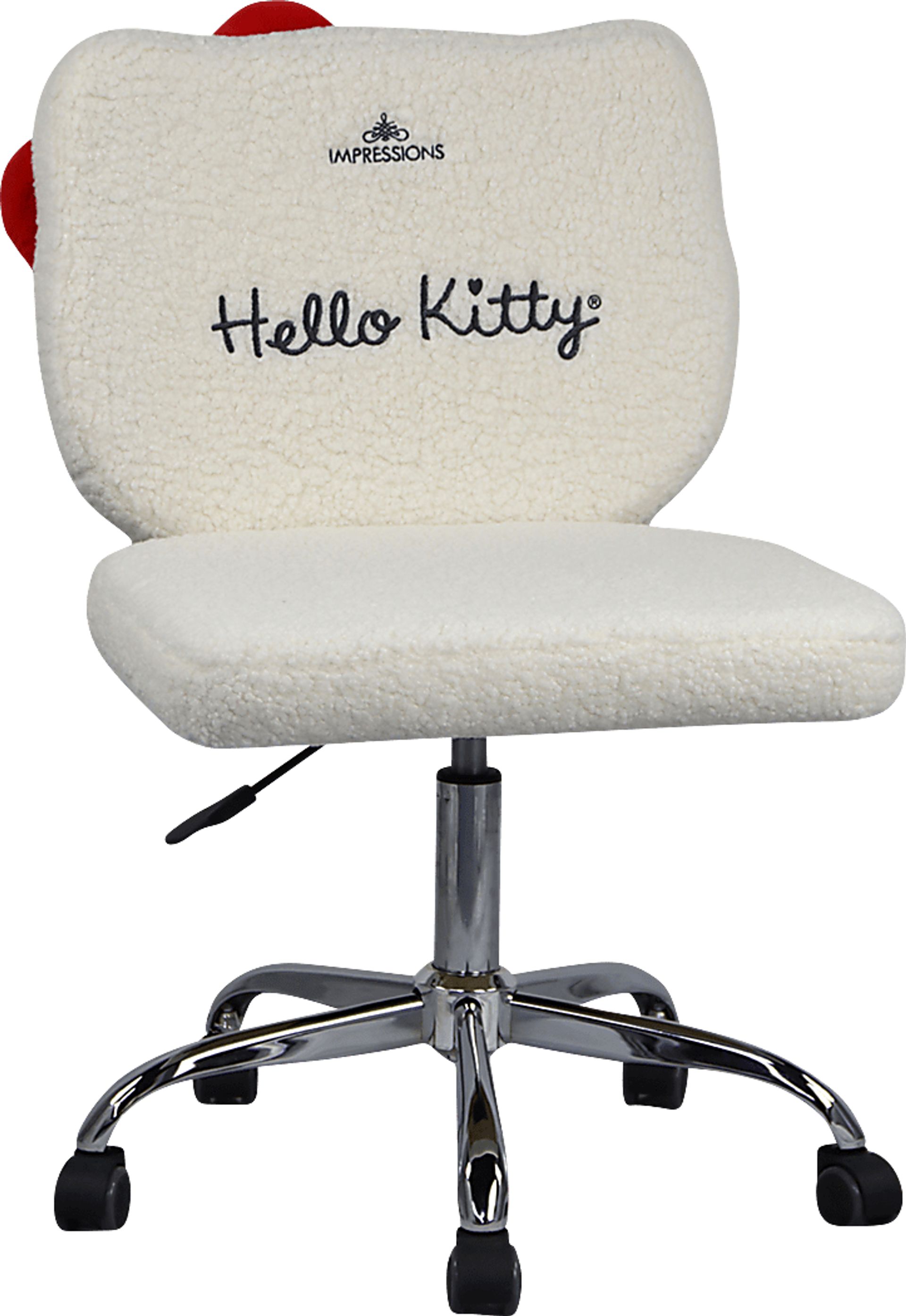 Kids Hello Kitty White Swivel Vanity Chair - Image 3