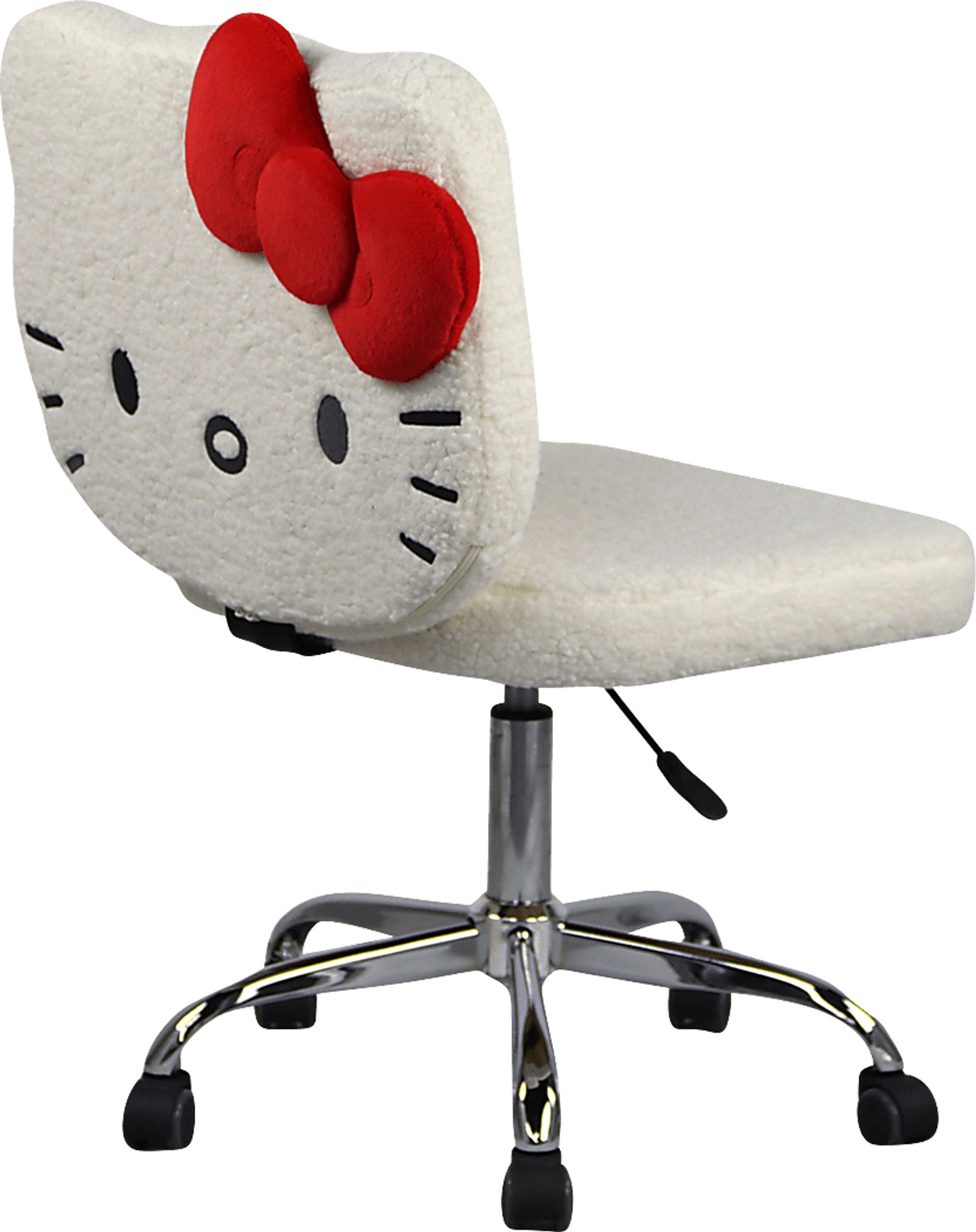 Kids Hello Kitty White Swivel Vanity Chair - Image 4