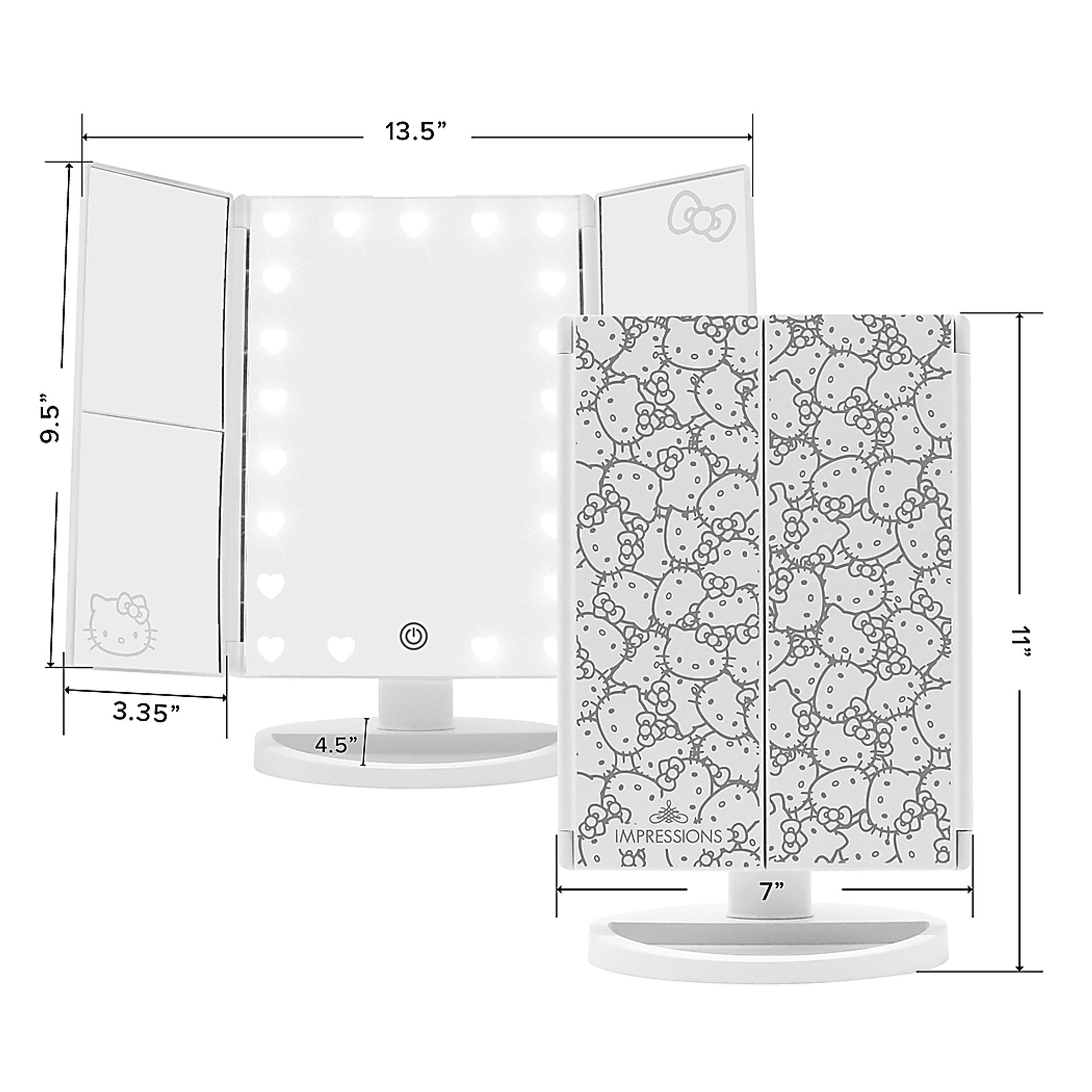 Kids Hello Kitty White Tri-Fold Vanity Mirror - Image 4