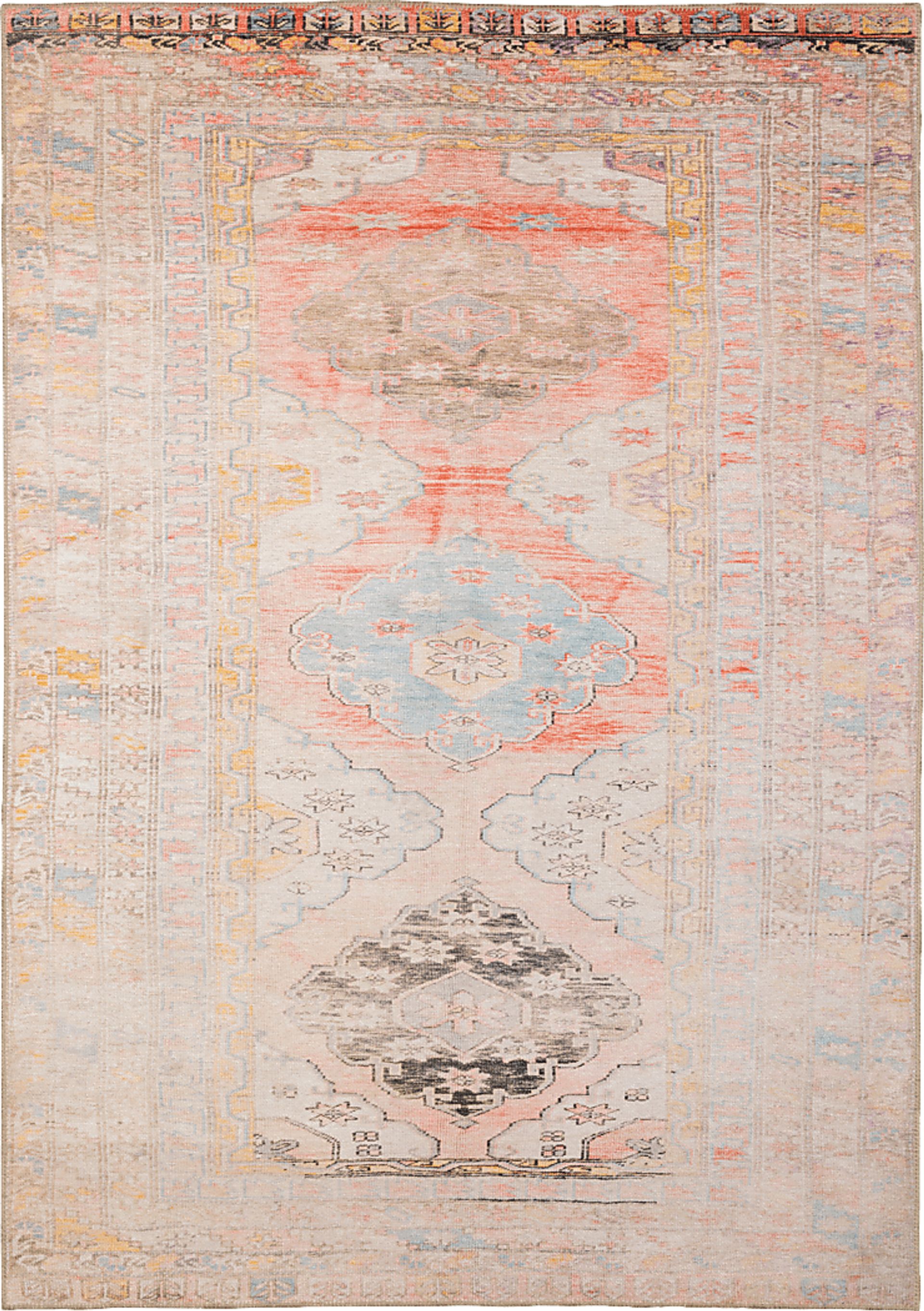 Kids Heritage Hues III Pink 5'3 x 7'6 Rug - Image 1