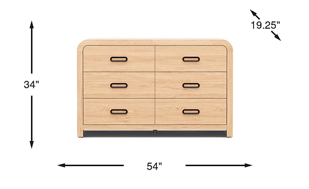 Kids Hidden Hills Light Oak Dresser