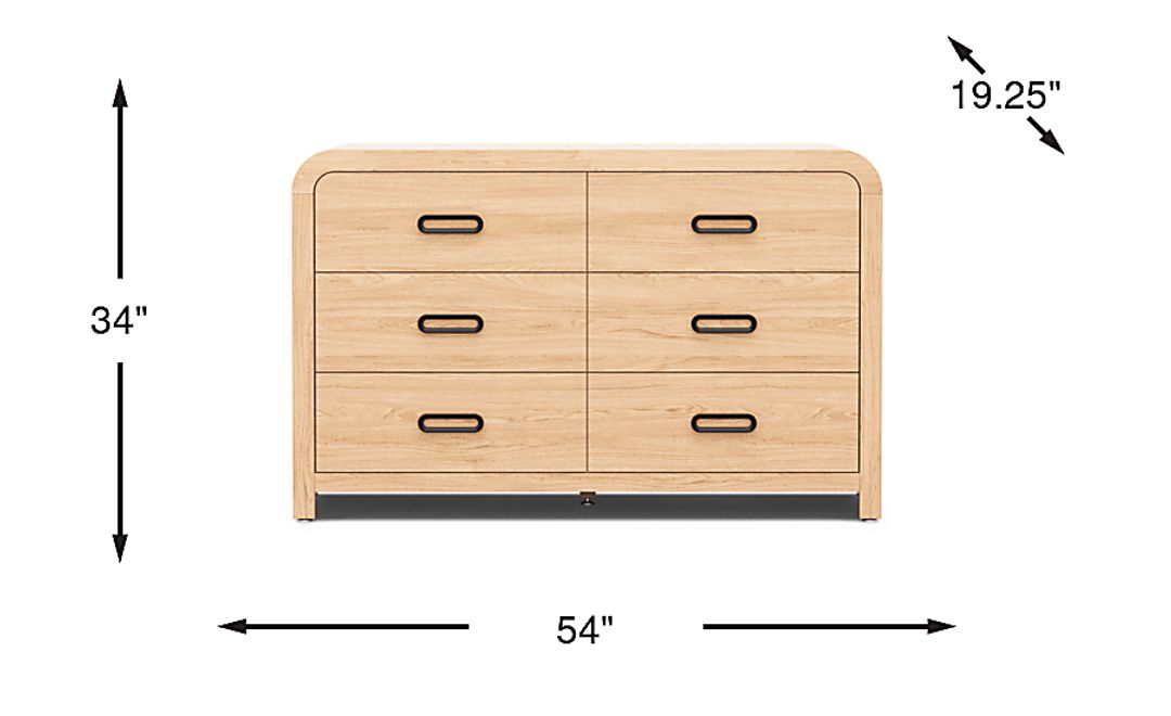 Kids Hidden Hills Light Oak Dresser