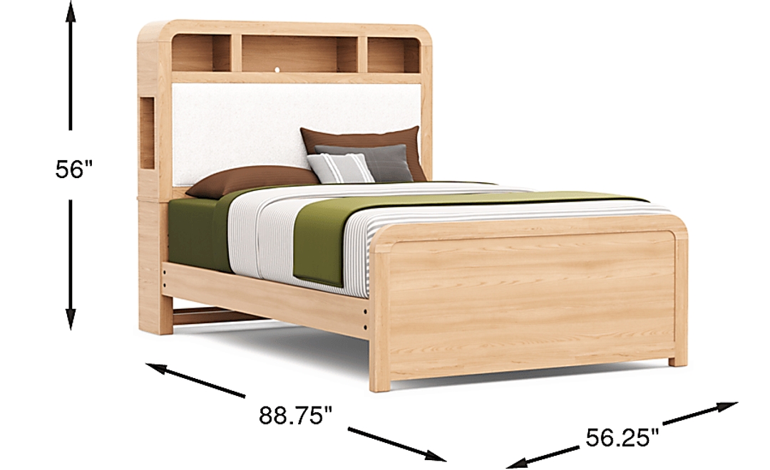 Kids Hidden Hills Light Oak Full Bookcase Bed