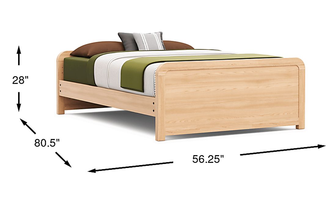Kids Hidden Hills Light Oak Full Low Profile Bed